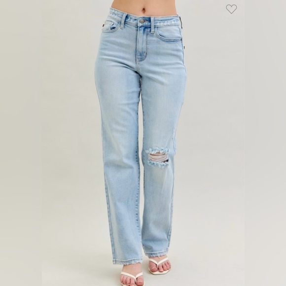 Judy blue back cutout 90’s blue denim jeans Size 7 (28) Light Wash - Picture 3 of 5